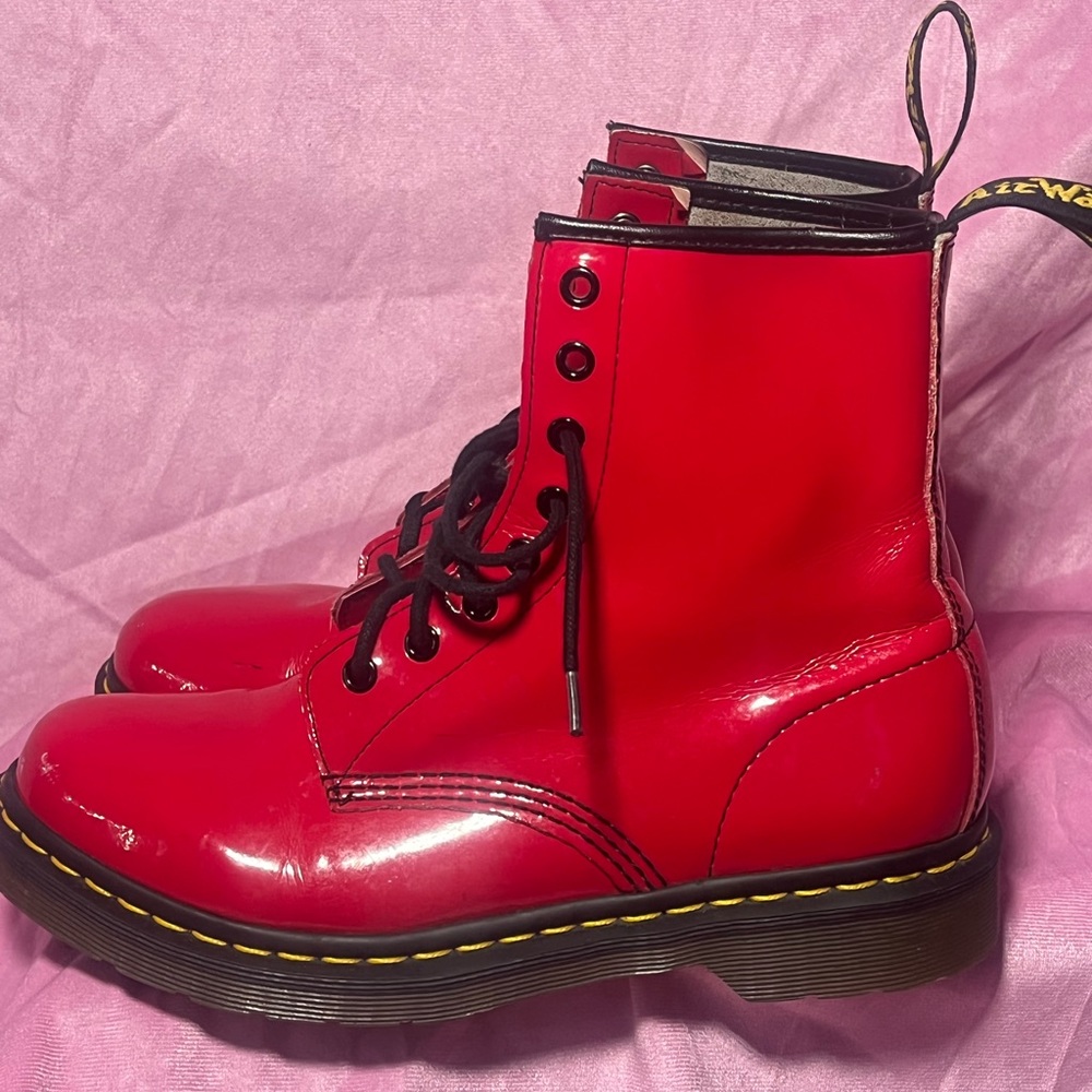 Red Dr. Martens Boots